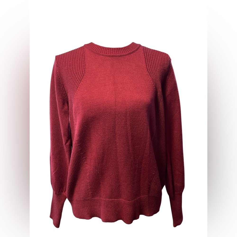 Philosophy Republic Clothing Women Burgundy Knit Crew Neck Sweater Small